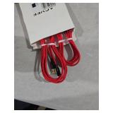 AGVEE 2 Pack 6.6ft Mini USB Cable, Braided Durable USB-A to Mini-B Charger Charging Cord for TI-84, Garmin GPS, Go-Pro Hero 4 3 2 HD, PS3 Controller, Canon Camera, Blue Yeti Microphone, Red