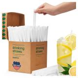Plastic Straws [500 Pcs-7.8\" Long] Individually Wrapped Clear Disposable Drinking Straws - Made in USA - Straight Long Straws for Party, 0.23
