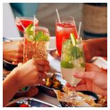 Plastic Straws [500 Pcs-7.8\" Long] Individually Wrapped Clear Disposable Drinking Straws - Made in USA - Straight Long Straws for Party, 0.23