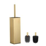 BVL Toilet Brush and Hoder Set Brushed Gold Freestanding for Bathroom