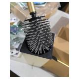 BVL Toilet Brush and Hoder Set Brushed Gold Freestanding for Bathroom