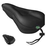 Zacro Bike Seat Cushion - Gel Padded Cover for Men Women Comfort, Extra Soft Exercise Bicycle Compatible with Peloton, Stationary or Cruiser Seats