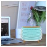 APOMATOT 2-in-1 BT Speaker & Ultrasonic Essential Oil Diffuser,Aromatherapy Diffuser Cool Mist Humidifier with 7 Colors Lights for Large Room Home Office,400ml(White+Wooden Grain)