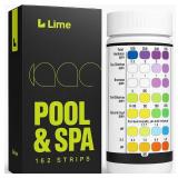 LIME POOL 162 Pcs 7-Way Hot Tub Pool Test Strips - Accurate Readings in 15 Seconds