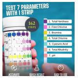 LIME POOL 162 Pcs 7-Way Hot Tub Pool Test Strips - Accurate Readings in 15 Seconds