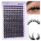 ALICE Lash Clusters Wispy Eyelash Clusters 10-18mm 168pcs Cluster Eyelash Extensions Natural Volume Lash Extensions DIY Individual Lashes with Soft Thin Band