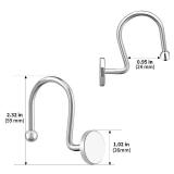 CHICTIE Chrome Shower Curtain Hooks, Rustproof Shower Curtain Rings for Bathroom, Metal Shower Hooks for Shower Curtain Rod, Modern Decorative Shower Curtain Hangers Set of 12, Round Heavy Duty Design