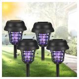 4 Pcs Solar Bug Zapper Outdoor Waterproof Solar Powered Mosquito Zapper Repellent Lamp Cordless Fly Insect Zappers for Garden Yard