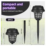 4 Pcs Solar Bug Zapper Outdoor Waterproof Solar Powered Mosquito Zapper Repellent Lamp Cordless Fly Insect Zappers for Garden Yard