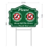 4 Pack No Peeing and No Pooping Dog Sign, Please Be Respectful Keep Off The Grass Yard Signs with Metal Wire H-Stakes, Double Sided, 12.6\" x 9.5\", UV Protected, Waterproof, Outdoor Use