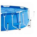 Pool Cover Holder, 4Pcs Solar Pool Cover Holder, Adjustable U-Shaped Hooks Keep for Framed Above-Ground Swimming Pools, Easy to Install & Store (White)