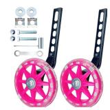 DDJKCZ Training Wheels for Kids Bicycle,Flash Mute Big Wheel Compatible for 12 14 16 18 20 inch Single Speed Bike (ROSE)