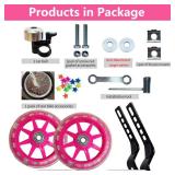 DDJKCZ Training Wheels for Kids Bicycle,Flash Mute Big Wheel Compatible for 12 14 16 18 20 inch Single Speed Bike (ROSE)