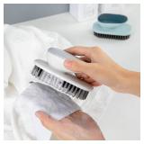 Selaurel Laundry Scrub Brush 2 Pack Soft Bristle Brush Cleaning Brush for Stains Clothes Scrubbing Brush Household Cleaning Tool for Bathroom Countertops Bathtubs (Gray)
