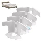 Bed Sheet Holders, Fitted Sheet Holder/Straps Keep Sheets Firm & Tight, Lock Sheet Holders for Corners, Heavy Duty Bed Sheet Holder Fit All Sheet Size, Easy Installation (4,Ceramic White)