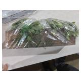 Winlyn 14\" Artificial Boxwood Plants in Rectangular Wood Planter Farmhouse Greenery Arrangement Centerpiece Faux Potted Herb Plant for Wedding Dining Room Table Kitchen Windowsill Mantel Shelf DÃ©c