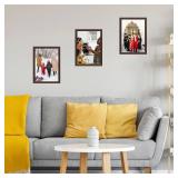 JCJMY 10x14 inch Picture Frame for 30 x 40cm Diamond Art Painting, Wall Hanging Horizontally or Vertically, 10 x 14 Wall Gallery Poster Photo Frame with Shatter Resistant Plexiglass, Dark Brown