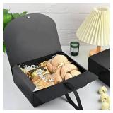 Ocmoiy 12 Pack Gift Boxes with Lids, 10.6x7.8x3.1 Inch Black Paper Gift Box with Ribbon, Bridesmaid Proposal Box for Wedding, Packaging, Baby Shower, Birthday, Christmas, Party, Present Crafting