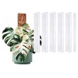 D Shape Sphagnum Moss Pole for Climbing Plants - 6 Pcs 17 Inch Plastic Stackable Plant Support, Designed for Monstera & Indoor Plants with Enhanced Stability