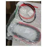 Shirbly 2/0 AWG Flexible Battery Cable with 3/8\" Terminals - OFC Pure Copper Inverter & Welding Wire for Automotive Solar RV Motorcycle (Red + Black 2FT Pair)