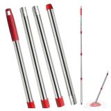 Fazlynyi Spin Mop Replacement Handle, 4-Section 30-to-58 inch Mop Replacement Stick Compatible with Ocedar Mop Handle for Easy Wring Mop Refills, Germany Screw Joint(Mop Head&Base not Include)