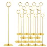 ERYTLLY 16PK Place Card Holders 12 Inch Table Number Holders Table Card Holders Steel Card Holders for Birthdays,Weddings,Photos, Food Signs, Memo Notes, Restaurants (Gold)