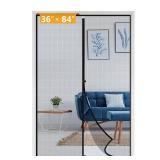 Yotache Magnetic Screen Door Fits Door Size 36 x 84, Screen Size 38\" x 85\" Reinforced Fiberglass Net Curtain for Walk Through Door Black