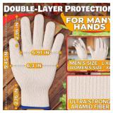 bogo Brands Heat Resistant Gloves for Cooking & Grilling Aramid Oven Mitts Gloves with Fingers, Short-Term Hand Protection up to 932°F and Secure Grip for Baking, Fryer, and BBQ