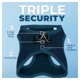 Best Pet Supplies Voyager Step-in Air Harness - All Weather Mesh, Reflective, No Pull Harness for Dogs, Cats - Secure with Hook & Loop Fastener, Buckle, Double D-Rings - Blue, L