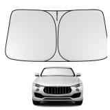 Proadsy Windshield Sun Shade for Maserati Levante 2017-2023 2024 2025 Foldable Front Sunshade Protector Sun Visor Blocks UV Rays Keep Car Cooler