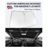 Proadsy Windshield Sun Shade for Maserati Levante 2017-2023 2024 2025 Foldable Front Sunshade Protector Sun Visor Blocks UV Rays Keep Car Cooler