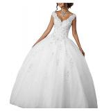 QXMYOO Vestidos De 15 Anos Quinceaera Princess Largos Elegantes White Long