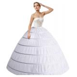 Mannice Women Crinoline Petticoat 6 Hoop Skirt Petticoats for Women Petticoats Underskirt Hoop Slip for Wedding
