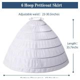 Mannice Women Crinoline Petticoat 6 Hoop Skirt Petticoats for Women Petticoats Underskirt Hoop Slip for Wedding