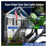 AOUNQ Solar Spot Lights Outdoor 1000LM, IP68 Waterproof Solar Lights Outdoor with 7x360° Adjustable Metal Hose, 4 Lighting Modes Spotlights for Garden Pathway Yard Landscape, 4 Pack (Cool White)