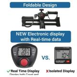 Vaunn Medical Under Desk Bike Pedal Exerciser with Electronic Display for Legs and Arms Workout (Fully Assembled Folding Exercise Pedaler, no Tools Required) , Dark