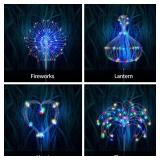 Maleyt Solar Garden Lights, Outdoor Firework Lights, 5 Pack 120 LED Decorative Stake with Remote, 8 Modes DIY Landscape Light Waterproof Lamps for Walkway Pathway Backyard Lawn(Colorful)