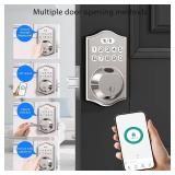 keyless Entry Door Lock deadbolt with Handle Set- Front Door Fingerprint Smart Locks with 2 Lever Handles-Keypad Code Deadbolt -App Control,Auto Lock,Easy to Install