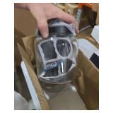 KooK Glass Kitchen Canister Set, Food & Storage Containers for Pantry, Bathroom Apothecary Jars, Tinplate Lids, Counter Organizers, 0.74 Gallon, Black, Set of 2