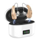 Hearing Aids, 16-Channel Digital Hearing Aids for Seniors, Rechargeable Hearing Aid for People with Hearing Loss, 4 Levels of Volume/Two Mode Noise Cancellation, Clear Sound and Easy to Use (white)