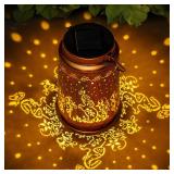 Nacome Elephant Solar Lantern for Garden Decor: Waterproof Hanging Metal Decoration with LED Lights for Yard Lawn Porch Patio Landscape Pathway Birthday Gifts for Mom Grandma Women