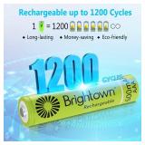 Brightown Rechargeable AAA Batteries, 600mAh NiMH Precharged Triple A Solar Batteries for Solar Lights and Household Devices
