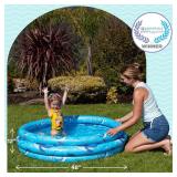 Inflatable Kiddie Pool for Toddlers, 48\"X12\" Round Plastic Blow Up Kids Swimming Pool, Outdoor Water Play, Ball Pit Toys for Kids Age 2 3 4 5, Summer Essential Baby Splash Pools with Cushioned Floor