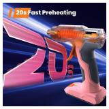 GoGonova Hot Glue Gun, 20s Fast Preheating Cordless Glue Gun, 2Ah USB-C Rechargeable Hot Glue Gun and 25 Pcs Mini Glue Sticks Set, Pink