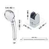 KAIYING Drill-Free High Pressure Handheld Shower Head with ON/OFF Pause Switch 3 Spray Modes Water Saving Showerhead, Detachable Puppy Shower Accessories (M:Shower Head (Chrome)+Bracket+Hose)