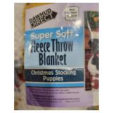 Dawhud Muticolor Christmas Stocking Puppies Throw Blanket 50x60 Polyester