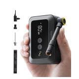 HOTO Mini Bike Tire Pump, 25s Fast Inflate Bicycle Pump with Guage, 150PSI Portable Electric Bike Air Pump with Presta and Schrader Valve for Road Bike, Motorcycle, Mountain Bike, Car, Sports Ball