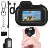 Relaxweex Mini Keychain Camera 1080p Small Nostalgia Retro Camera 100 Mins Battery Life Portable Micro Video for Photo Video Travel Study Recording(16gb)