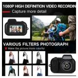 Relaxweex Mini Keychain Camera 1080p Small Nostalgia Retro Camera 100 Mins Battery Life Portable Micro Video for Photo Video Travel Study Recording(16gb)
