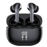 Wireless Bluetooth Headphones, 40H Playback Bluetooth Earbuds with LED Power Display Charging Case, IPX5 Waterproof Wireless Headphones with Mic for Phone Gaming TV Sports